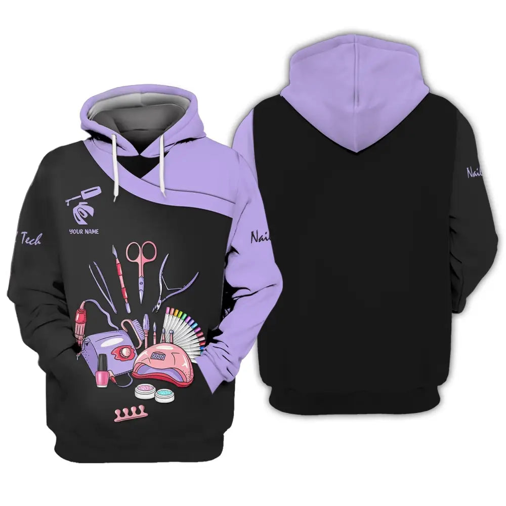 Women Shirt Nail Technician Tech Hoodie Sportwear T-Shirt