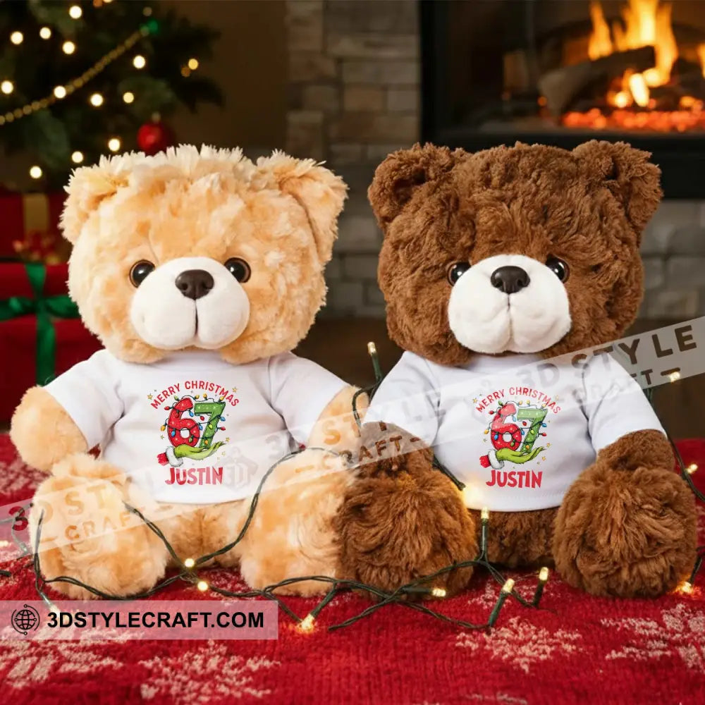 67 Christmas Bear Personalized Teddy Bear Shirt Beige / 9’’ / No Graduate Teddy Bear Shirt