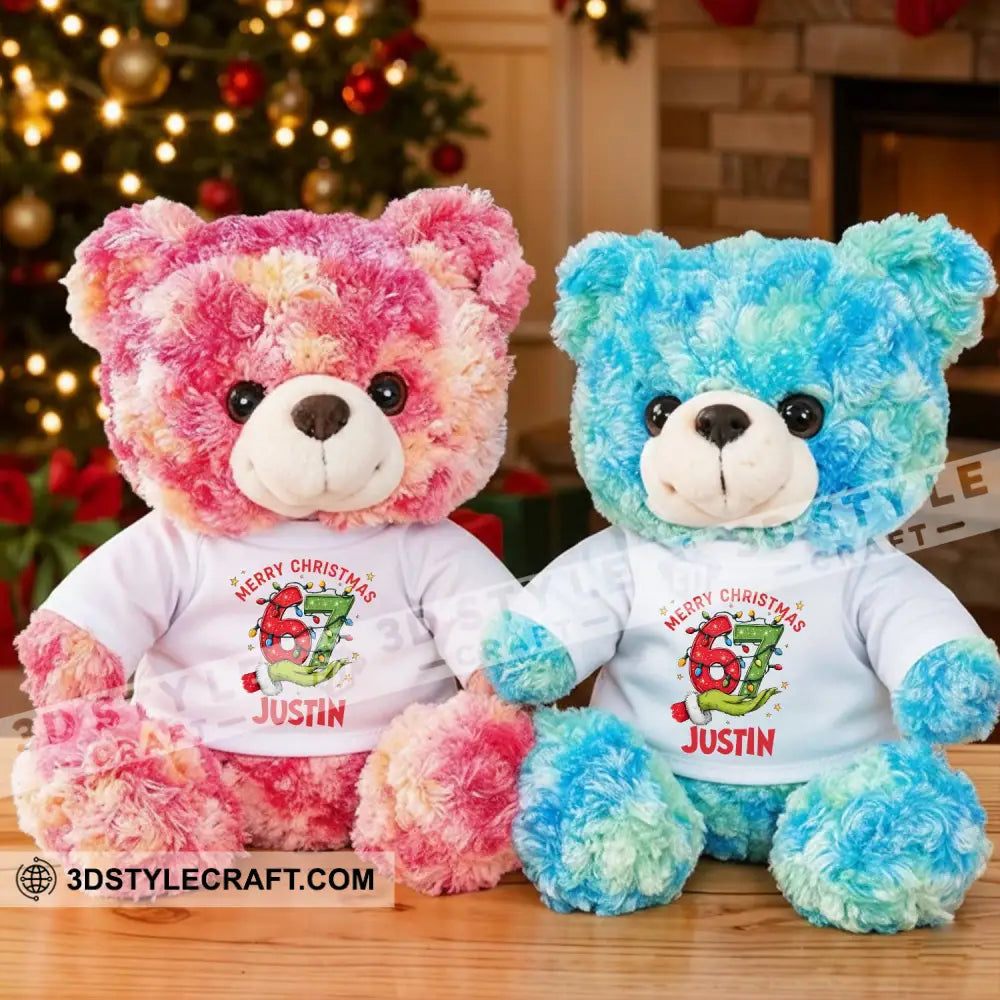 67 Christmas Bear Personalized Teddy Bear Shirt Blue / 9’’ / No Graduate Teddy Bear Shirt