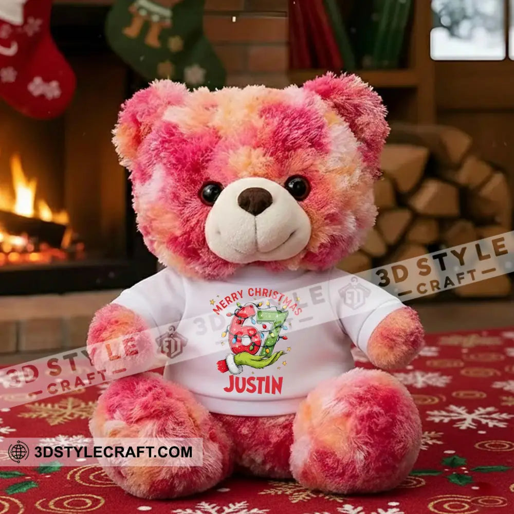 67 Christmas Bear Personalized Teddy Bear Shirt Pink / 9’’ / No Graduate Teddy Bear Shirt