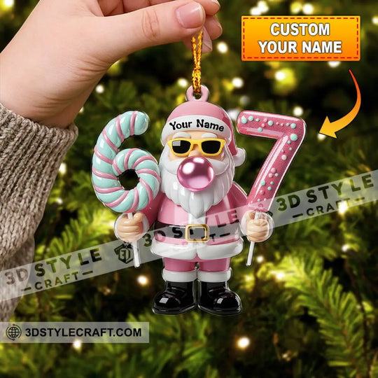 67 Santa Christmas Home Decor, Christmas Ornament, Personalized Ornament style option 1