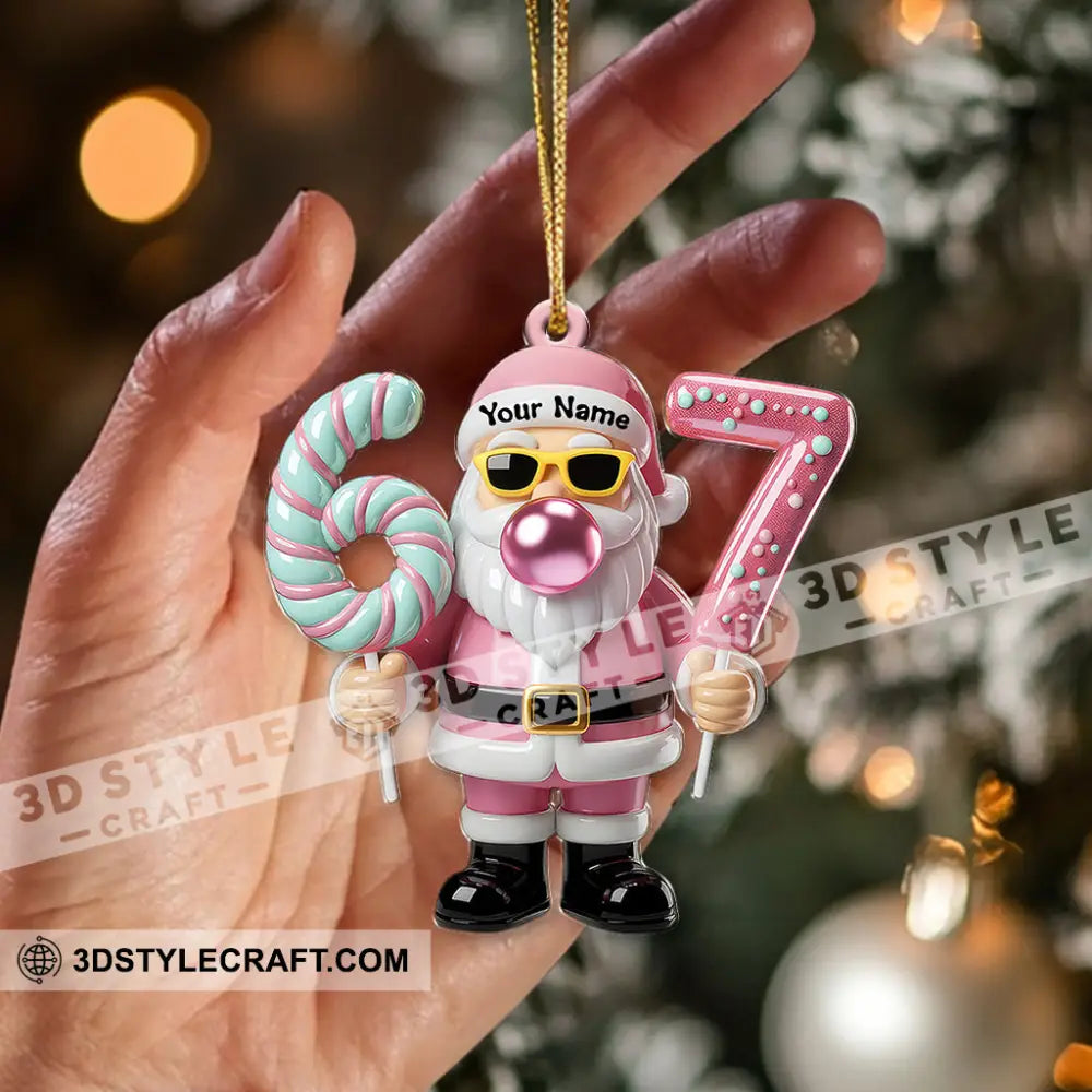 67 Santa Christmas Home Decor Christmas Ornament Personalized Ornament Ornament