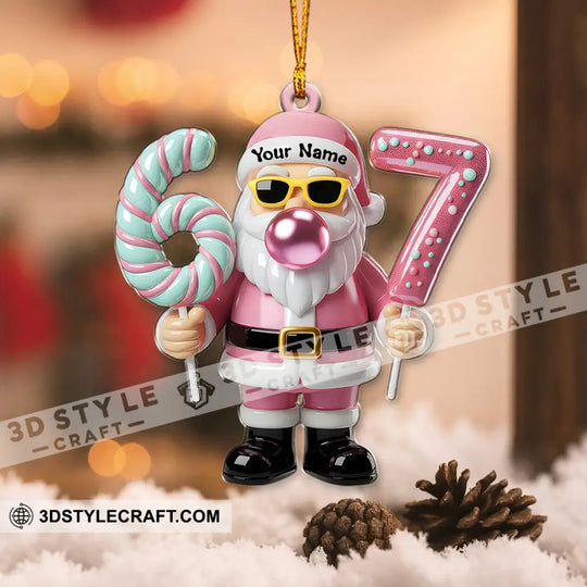 67 Santa Christmas Home Decor, Christmas Ornament, Personalized Ornament style option 3