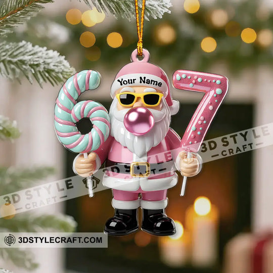 67 Santa Christmas Home Decor, Christmas Ornament, Personalized Ornament style option 4