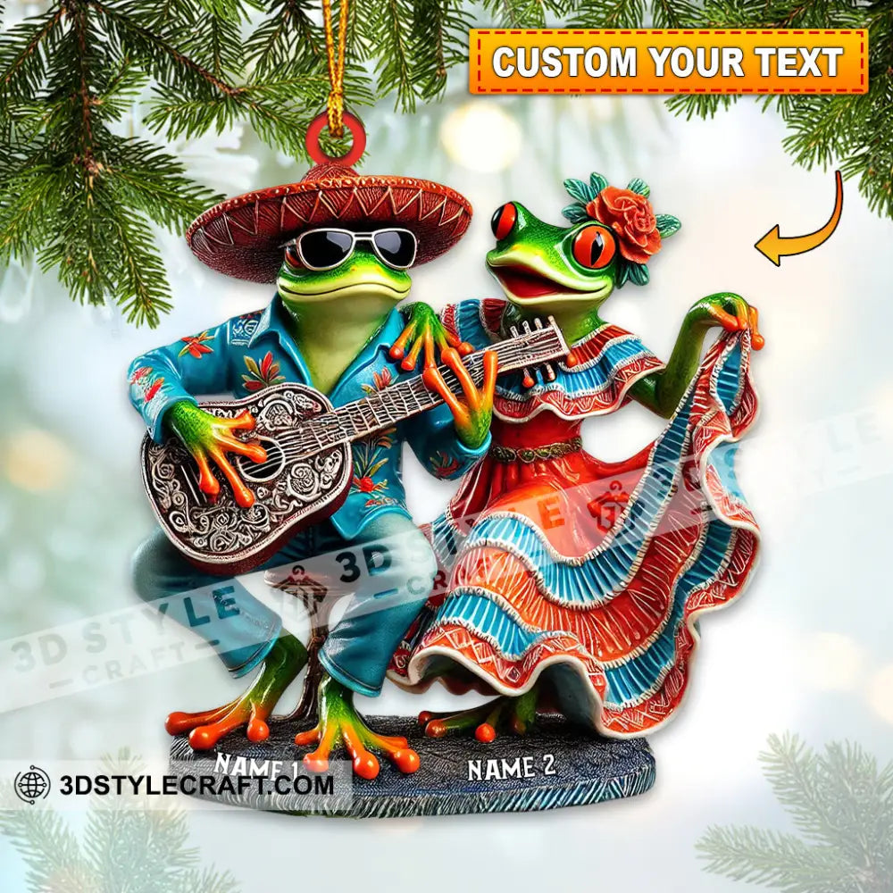 A Couple Mexican Frog Home Decor Christmas Ornament Personalized 3.54’’ / 1