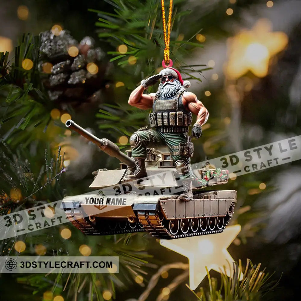 Army Santa Home Decor Christmas Ornament Personalized