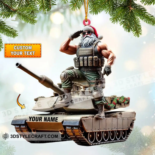 Army Santa Home Decor Christmas Ornament Personalized 3.54’’ / 1