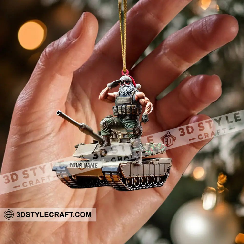 Army Santa Home Decor Christmas Ornament Personalized