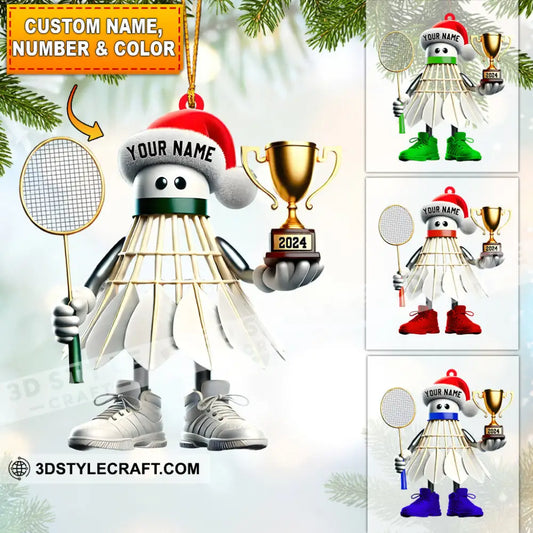 Badminton Champion Decor Christmas Ornament Personalized 3.54’’ / 1