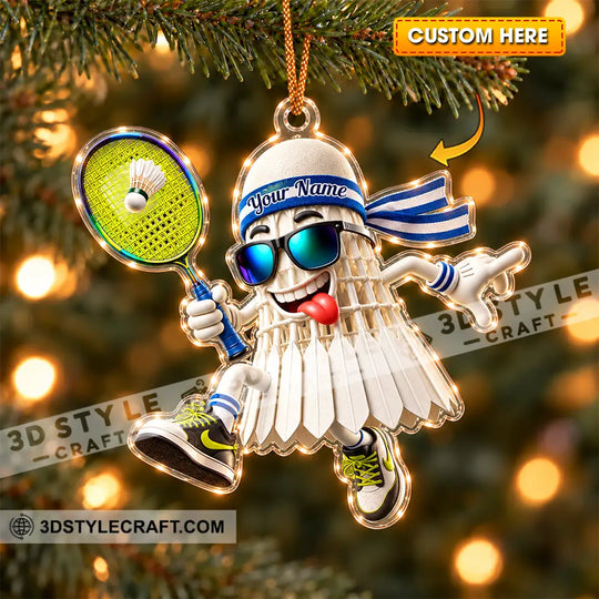 Badminton Home Decor, Christmas Ornament, Personalized Ornament style option 1