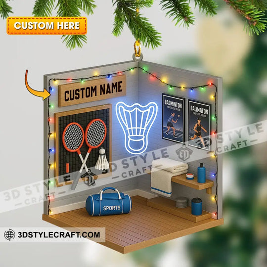 Badminton Home Decor, Christmas Ornament, Personalized Ornament style option 1