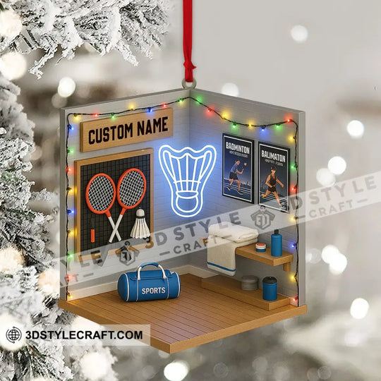 Badminton Home Decor, Christmas Ornament, Personalized Ornament style option 4