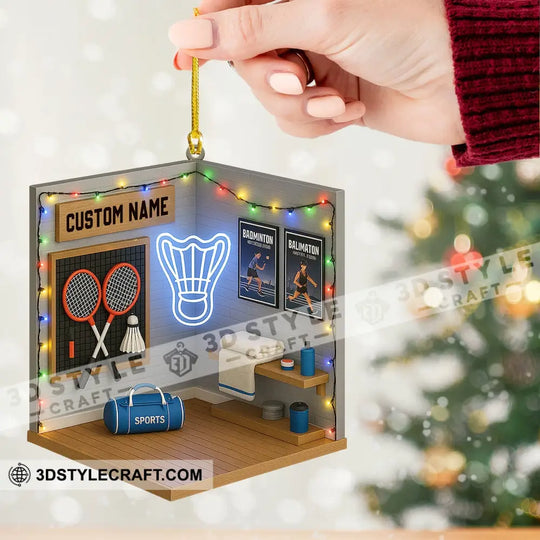 Badminton Home Decor, Christmas Ornament, Personalized Ornament style option 2