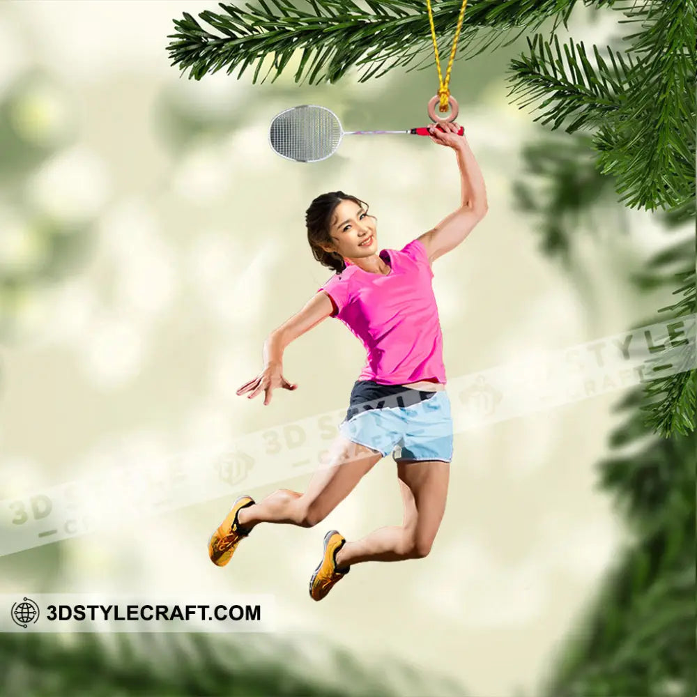 Badminton Player Christmas Home Decor Ornament Personalized