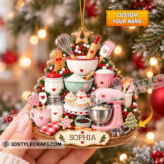 Baker Home Decor, Christmas Ornament, Personalized Ornament style option 1