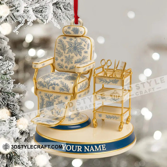 Barber Chair Home Decor, Christmas Ornament, Personalized Ornament style option 4