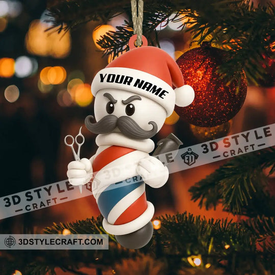 Barber Christmas, Home Decor, Christmas Ornament, Personalized Ornament style option 2