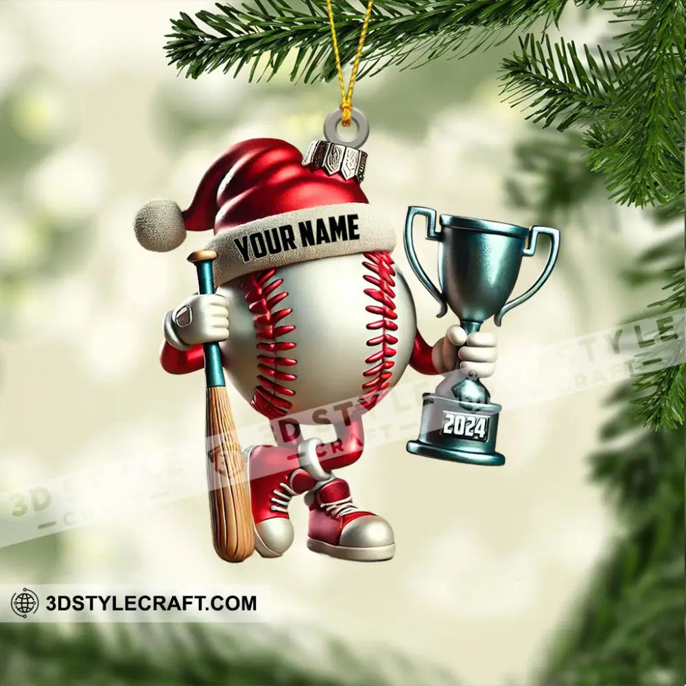 Baseball Champion Christmas Ornament Personalized