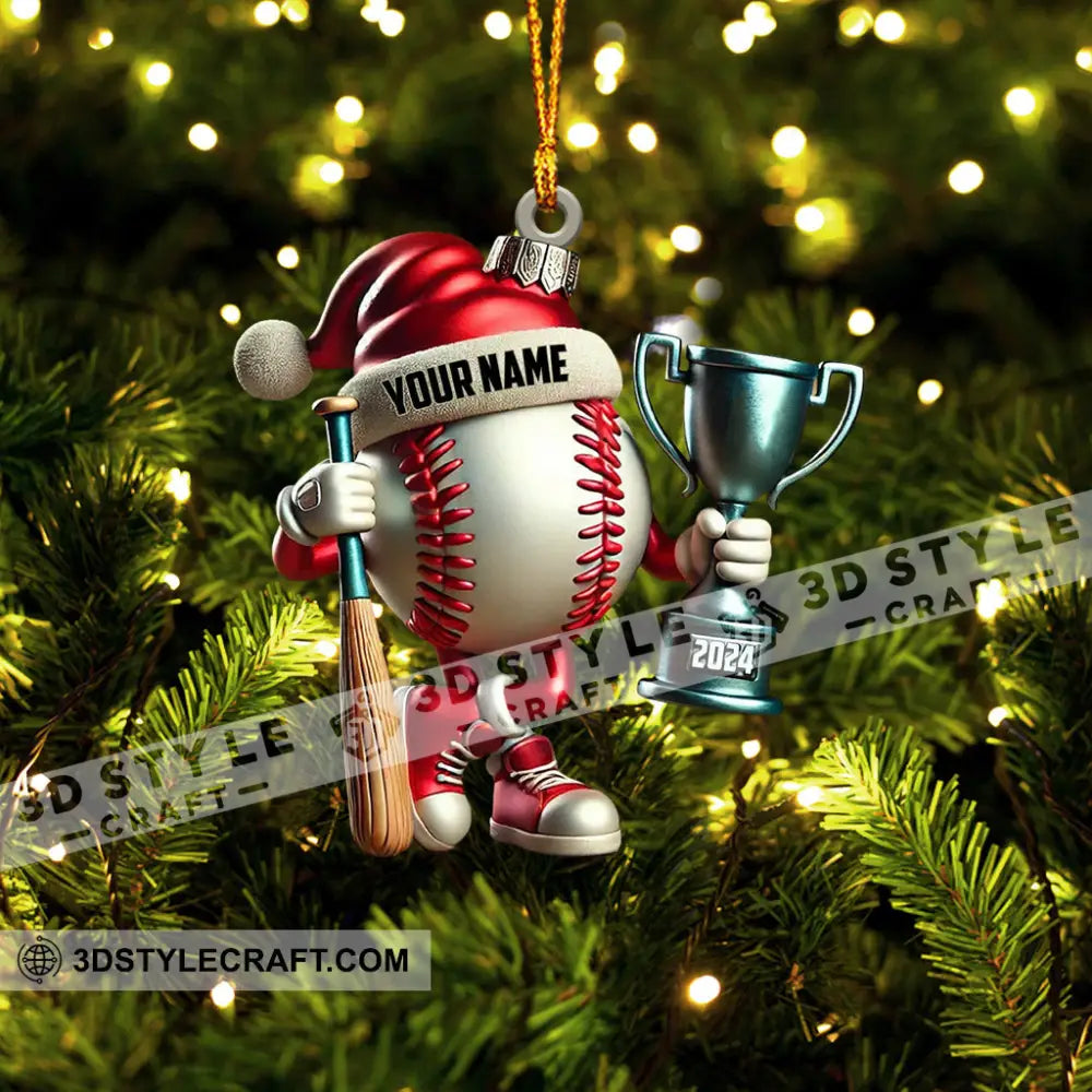 Baseball Champion Christmas Ornament Personalized