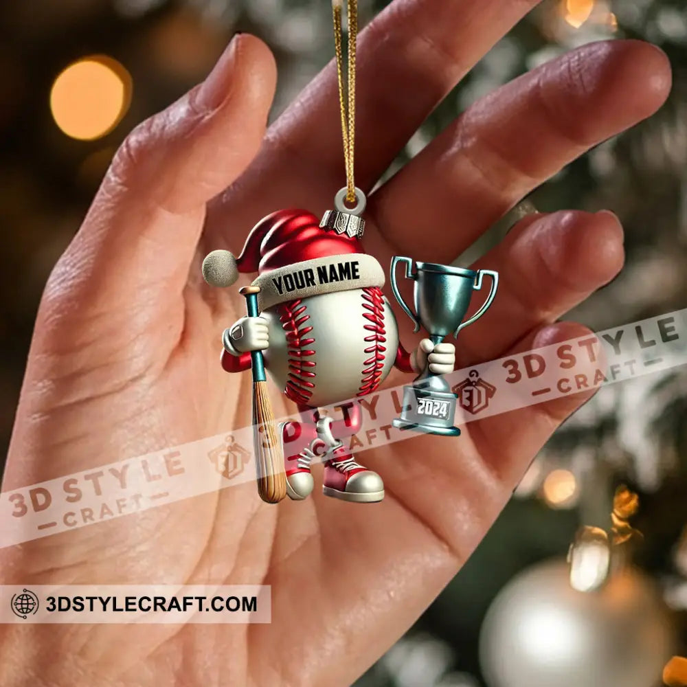 Baseball Champion Christmas Ornament Personalized