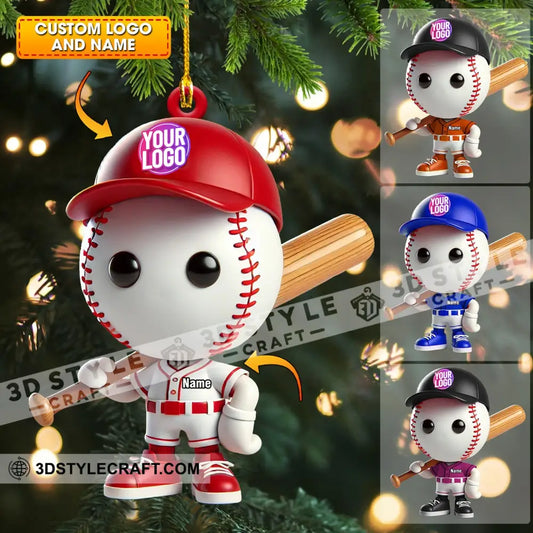 Baseball Christmas Ornament Personalized 3.54’’ / 1