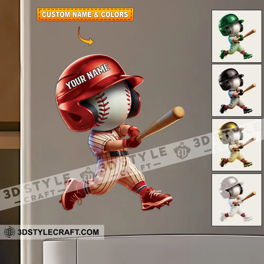 Baseball Custom Color And Name - Personalized Fridge Magnet
