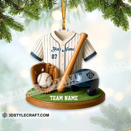Baseball, Home Decor, Christmas Ornament, Personalized Ornament style option 3