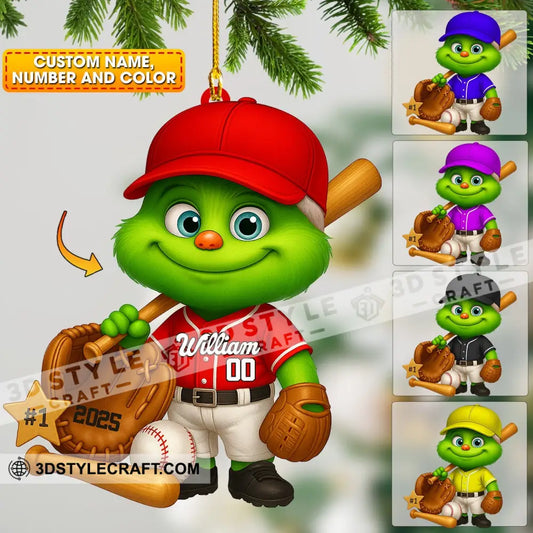 Baseball Home Decor Christmas Ornament Personalized Ornament 3.54’’ / 1 Ornament Ornament