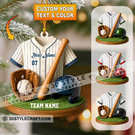 Baseball, Home Decor, Christmas Ornament, Personalized Ornament style option 1