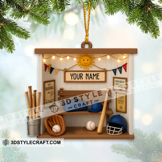 Baseball, Home Decor, Christmas Ornament, Personalized Ornament style option 3