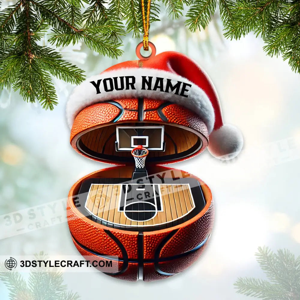 Basketball Court Christmas Ornament Personalized