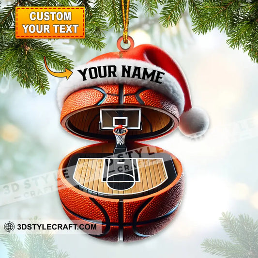 Basketball Court Christmas Ornament Personalized 3.54’’ / 1