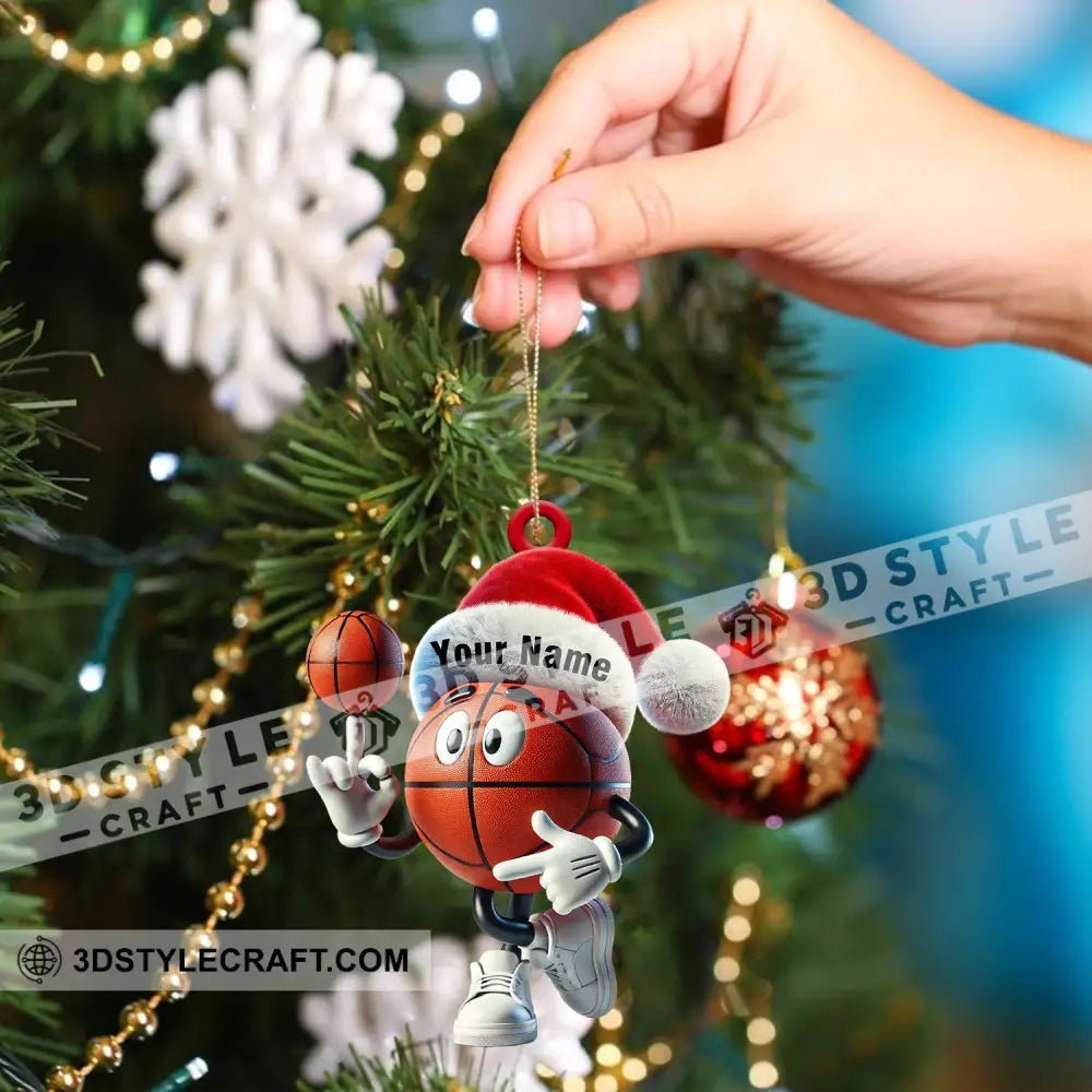 Basketball Playing Christmas Ornament Personalized