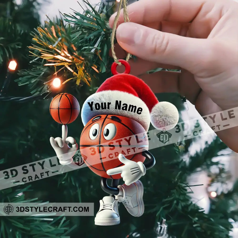 Basketball Playing Christmas Ornament Personalized