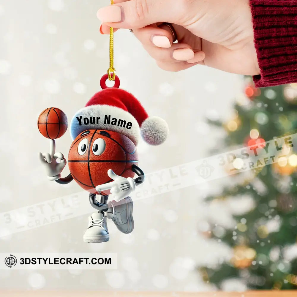 Basketball Playing Christmas Ornament Personalized