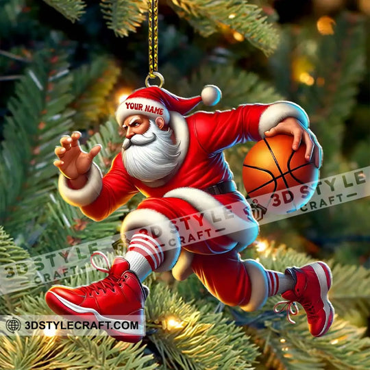 Basketball Santa Christmas, Home Decor, Christmas Ornament, Personalized Ornament style option 4
