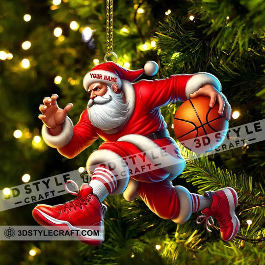 Basketball Santa Christmas, Home Decor, Christmas Ornament, Personalized Ornament style option 3
