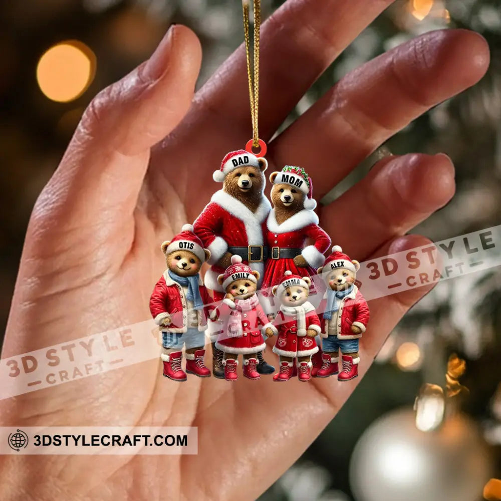 Bear Family Home Decor Christmas Ornament Personalized