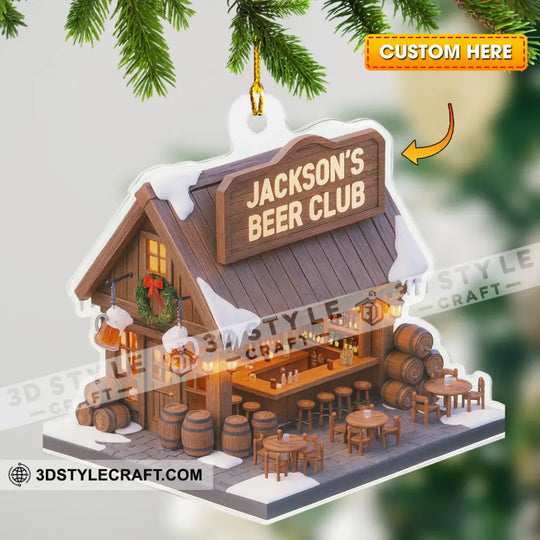 Beer Club, Home Decor, Christmas Ornament, Personalized Ornament style option 1