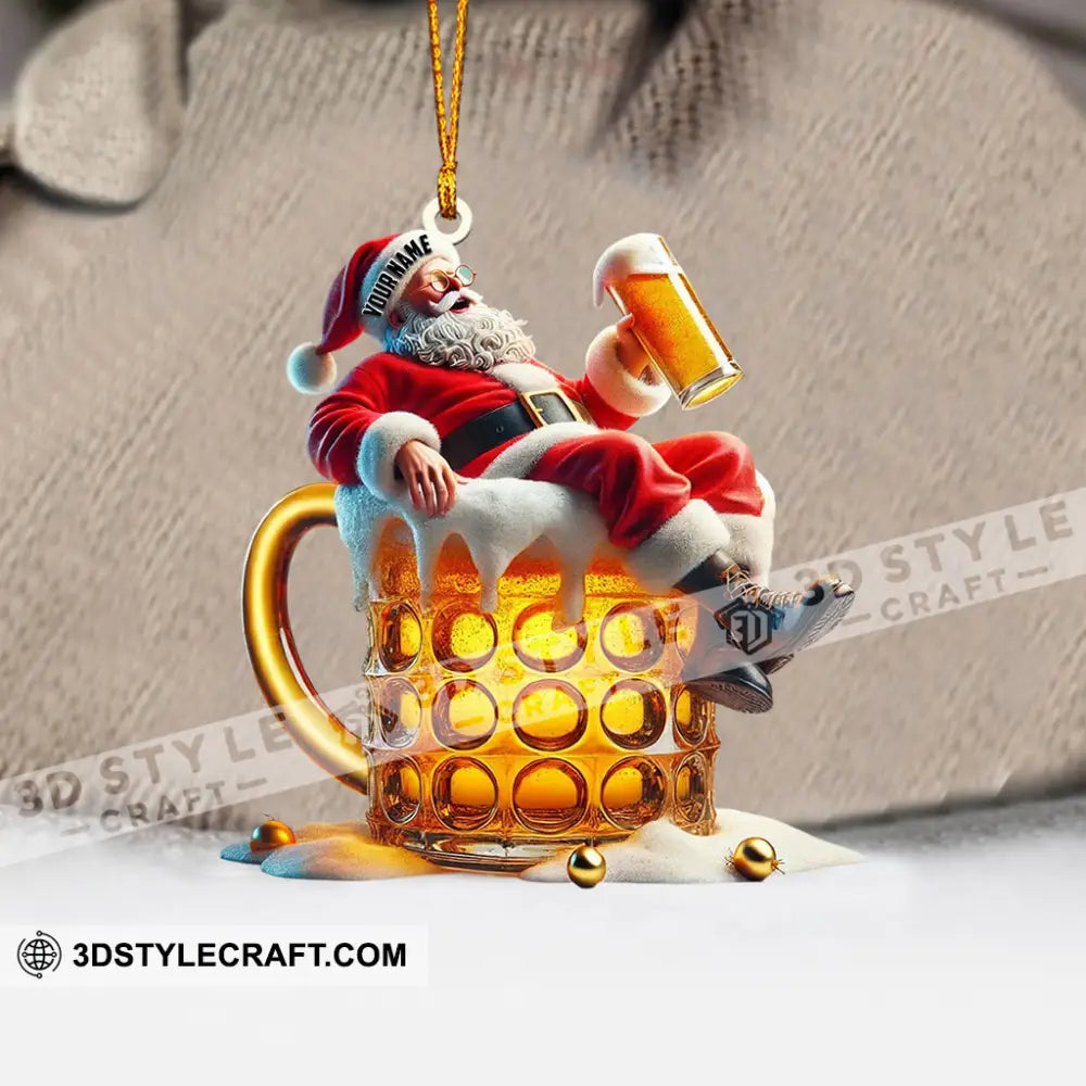 Beer Santa Home Decor Christmas Ornament Personalized