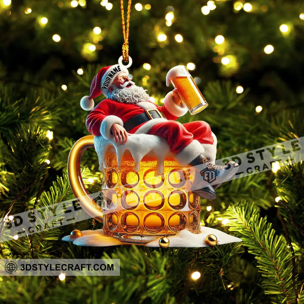 Beer Santa Home Decor Christmas Ornament Personalized