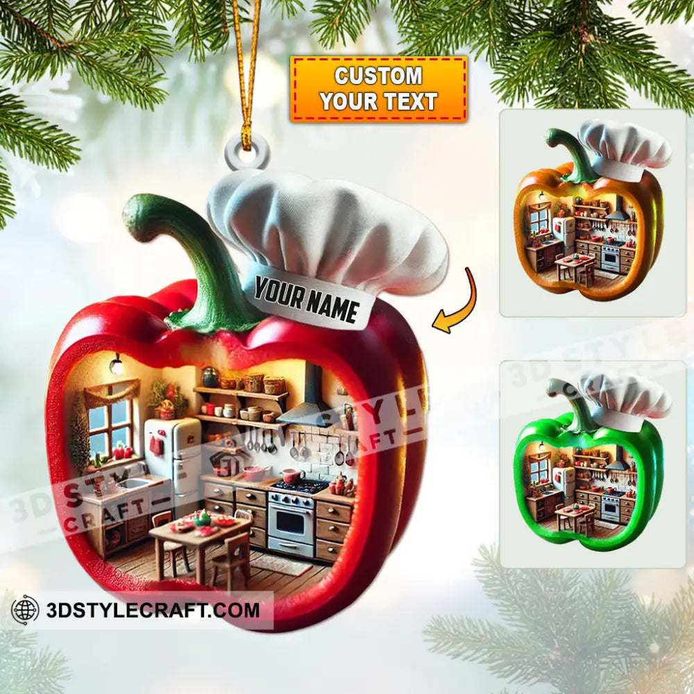 Bell Pepper Christmas Ornament Personalized 3.54’’ / 1