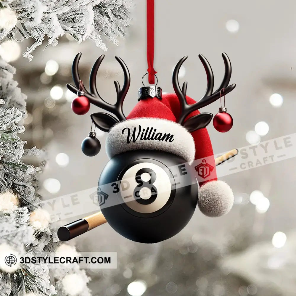 Billiard Ball Christmas Ornament Personalized