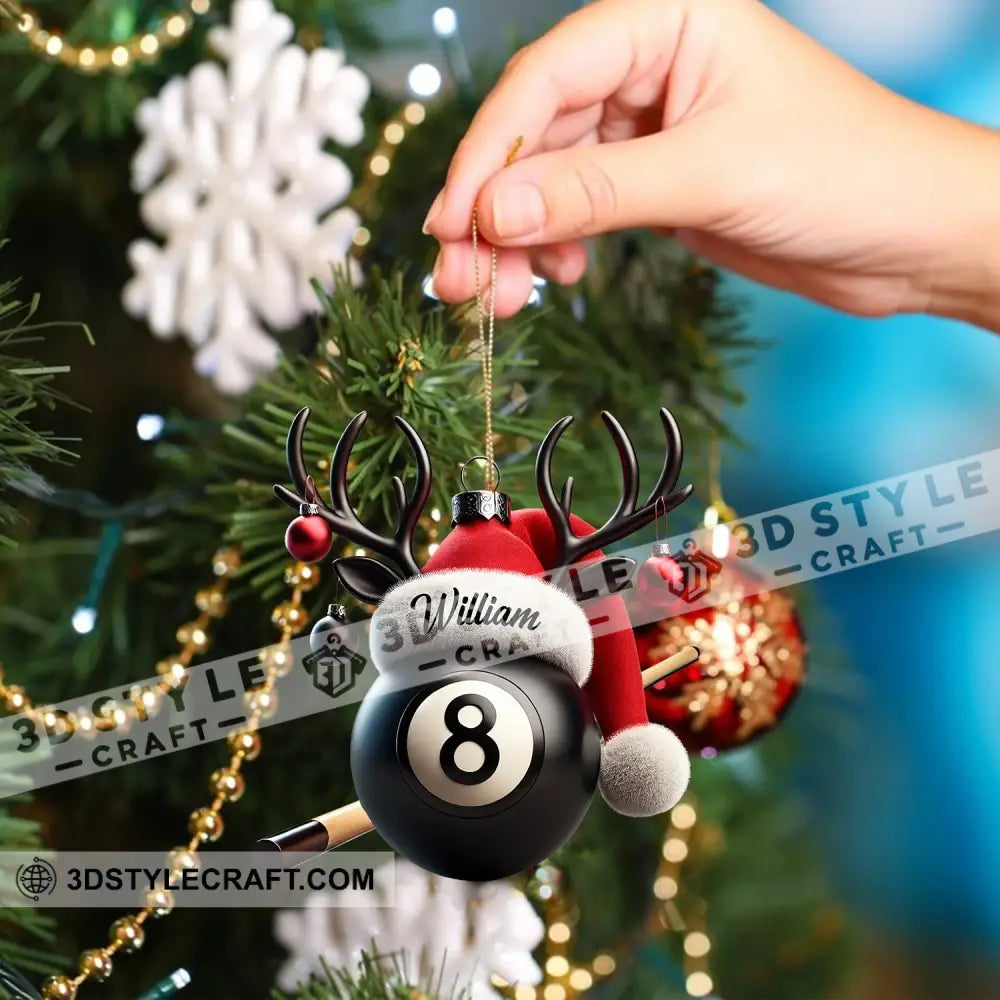 Billiard Ball Christmas Ornament Personalized