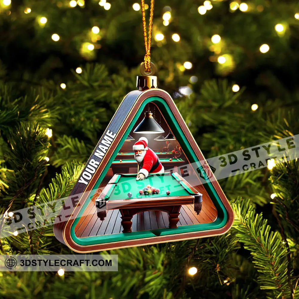 Billiard Santa Decor Christmas Ornament Personalized