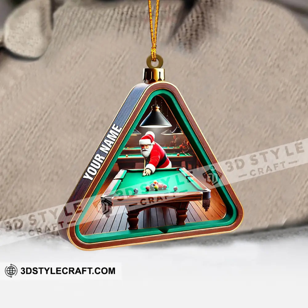 Billiard Santa Decor Christmas Ornament Personalized