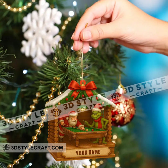 Billiard Santa, Home Decor, Christmas Ornament, Personalized Ornament style option 4