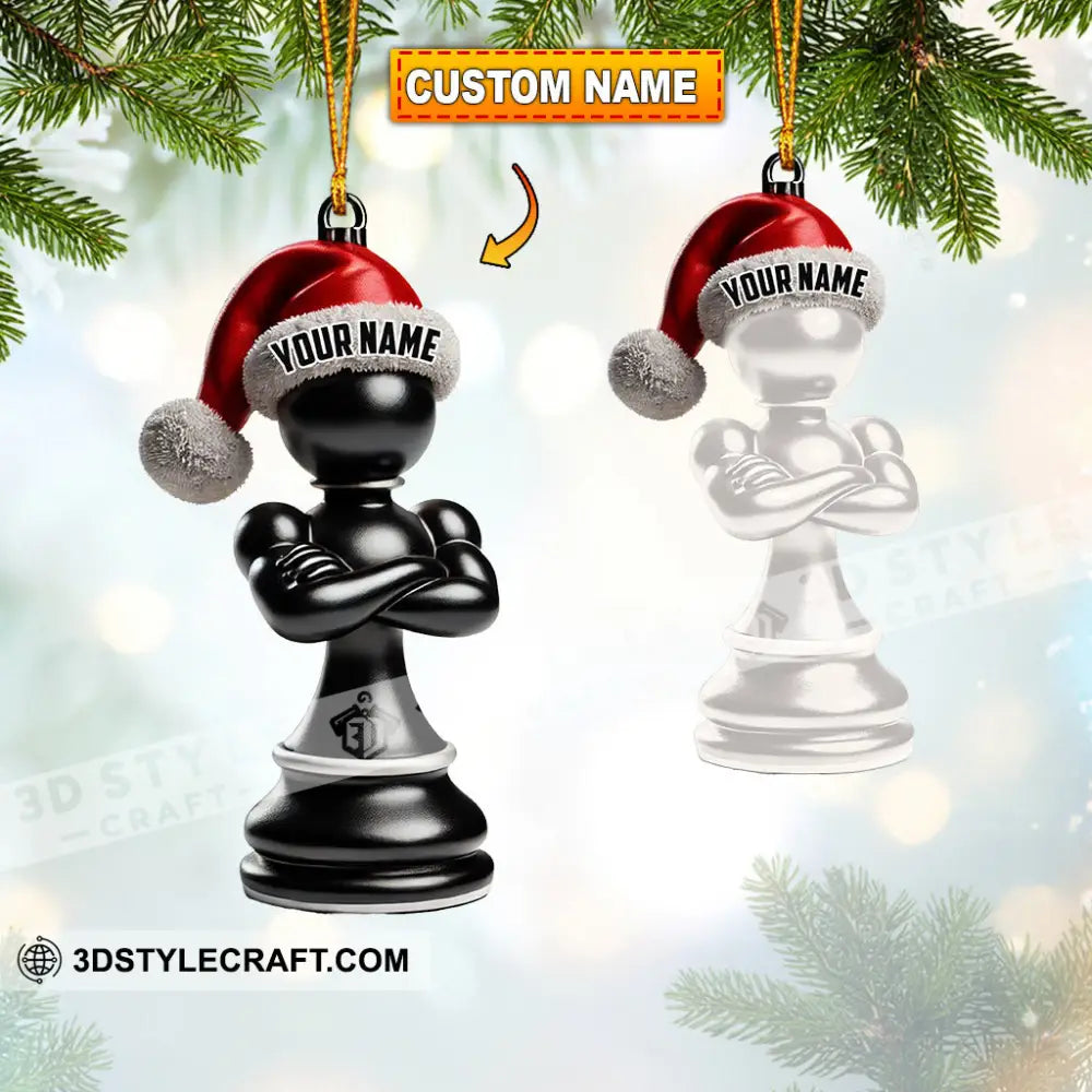 Black And White Chess Christmas Ornament Personalized 3.54’’ / 1