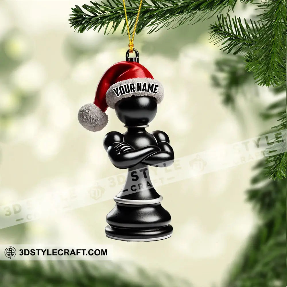 Black And White Chess Christmas Ornament Personalized