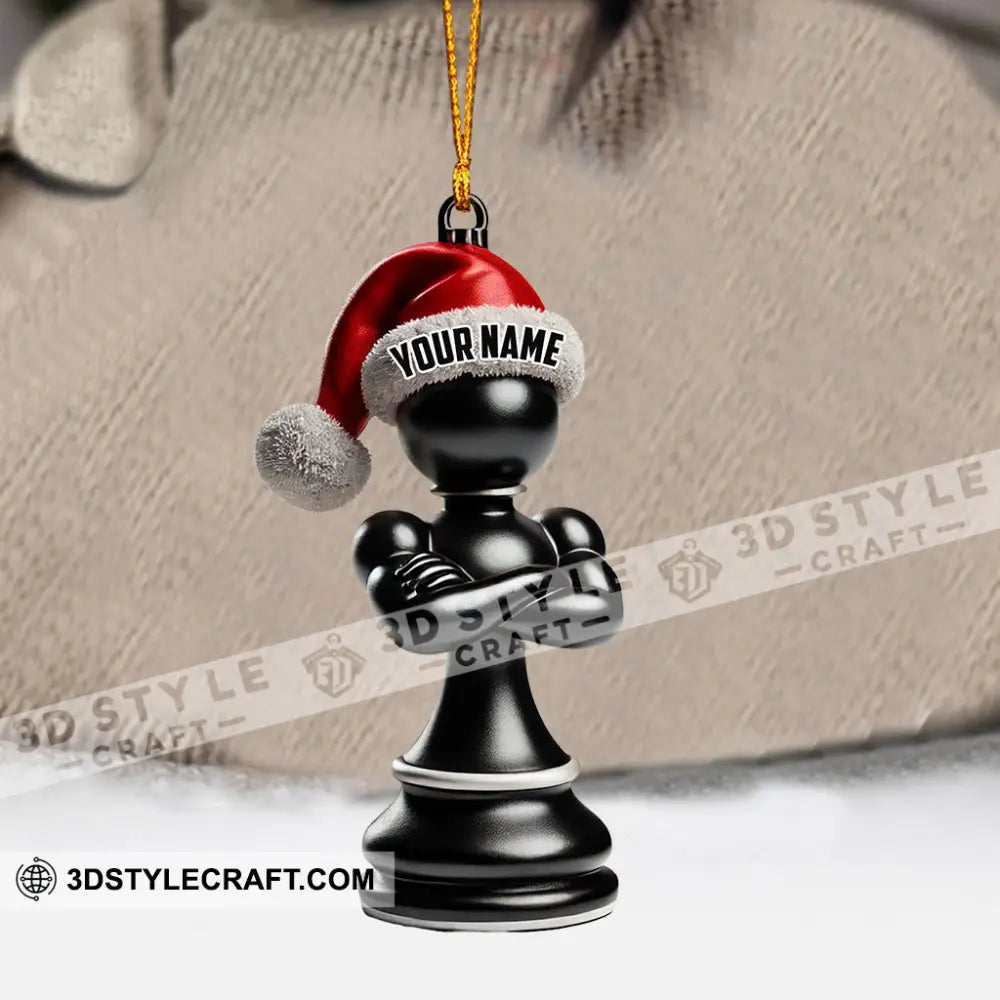 Black And White Chess Christmas Ornament Personalized